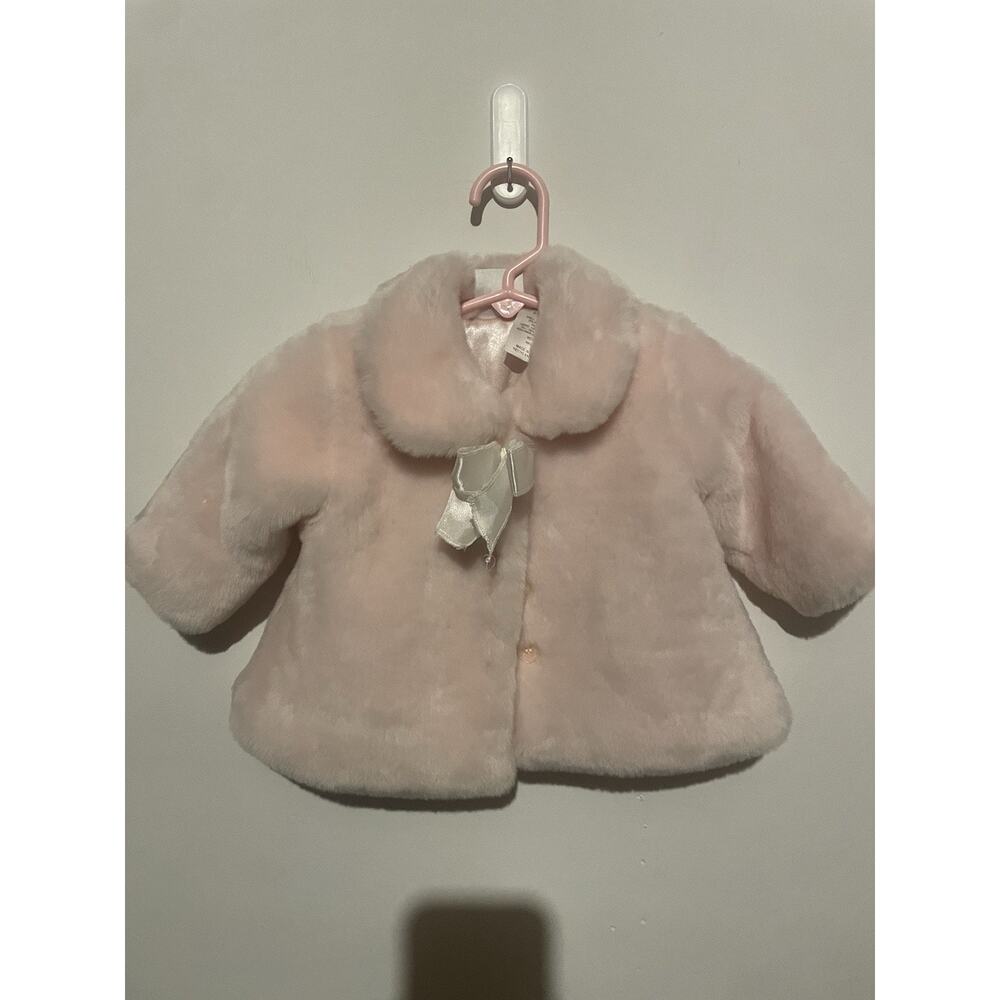 KoalaBaby Girls 0-3 Month Faux Fur‎ Trim Coat